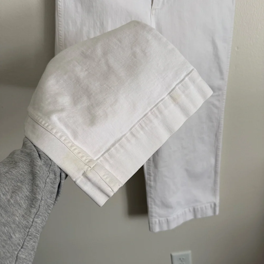 Madewell Emmett Wide Leg Crop Jeans in Tile White High Rise Women's Size 28 - Picture 6 of 12